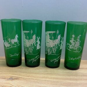 1950’s Anchor Hocking Green Gay Nineties Glasses